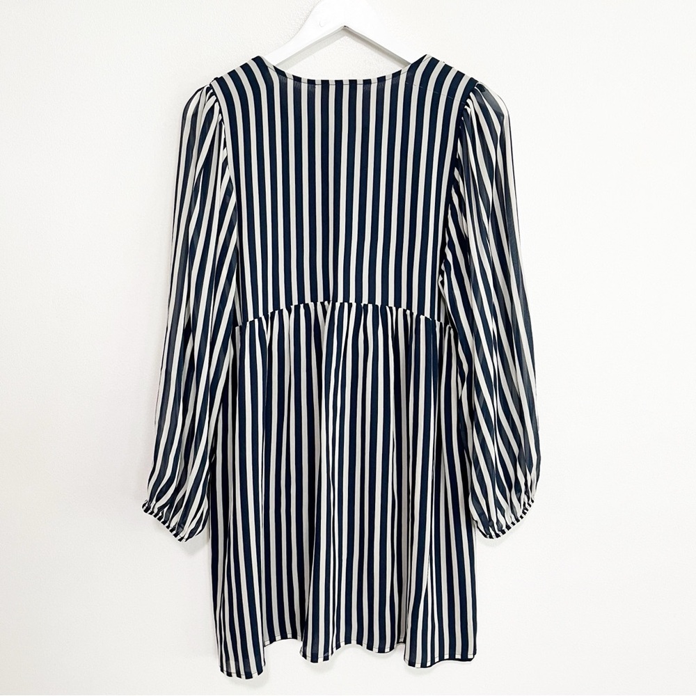FIGUE Sequined Silk Mini Tunic Dress Blue Stripe Size Medium - Picture 7 of 11